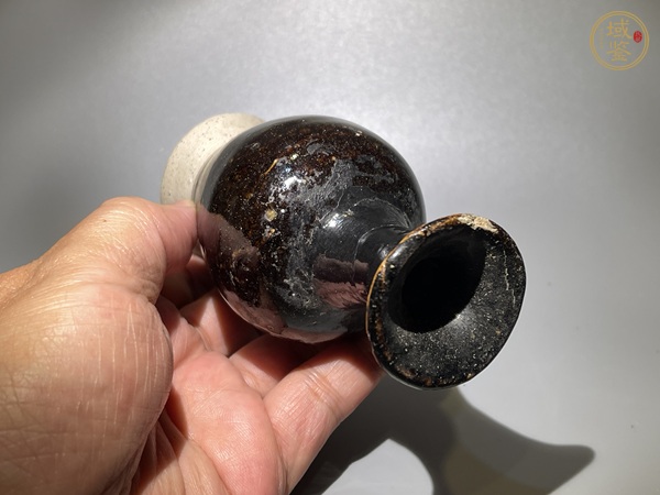 古玩陶瓷黑釉撇口瓶真品鑒賞圖