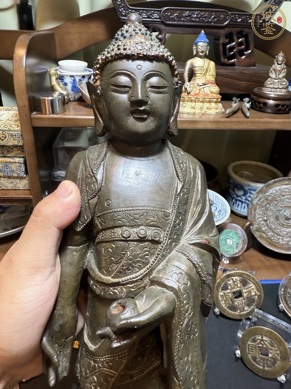 古玩銅器接引佛真品鑒賞圖