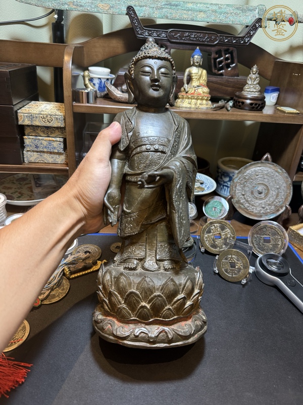 古玩銅器接引佛真品鑒賞圖