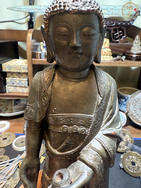 古玩銅器接引佛真品鑒賞圖