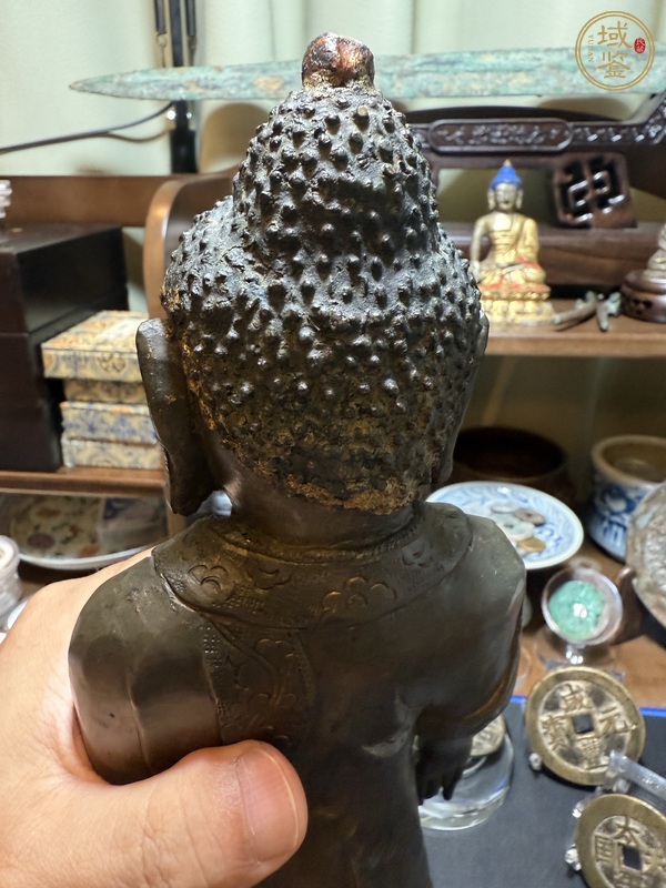 古玩銅器接引佛真品鑒賞圖