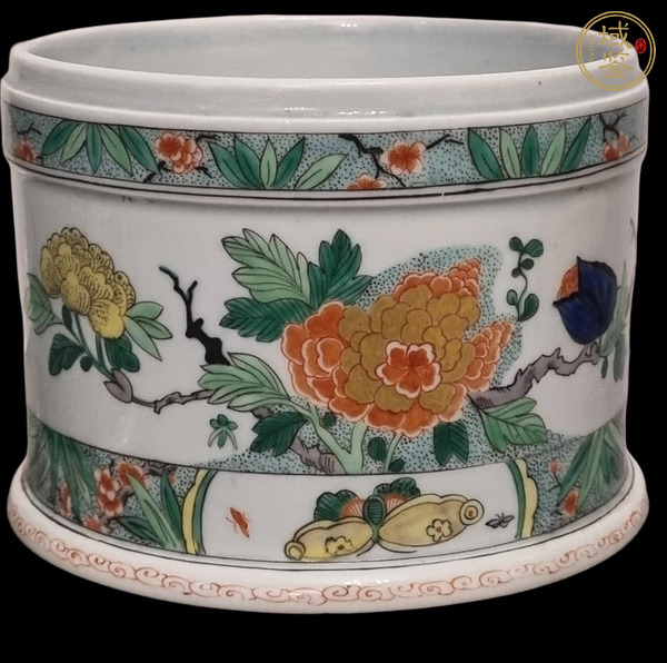古玩陶瓷清代 五彩花鳥(niǎo)紋斗一對(duì)(歐洲瓷)真品鑒賞圖
