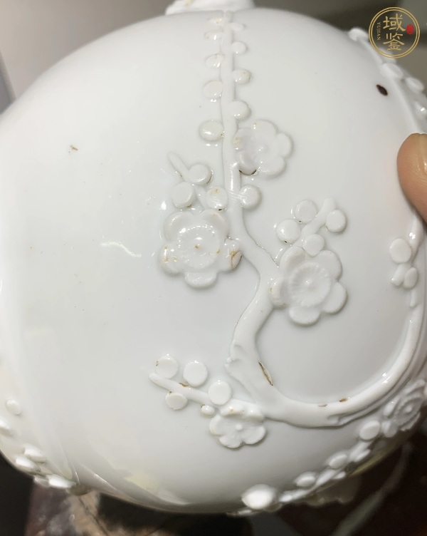 古玩陶瓷德化窯白釉獅耳鼓釘罐真品鑒賞圖
