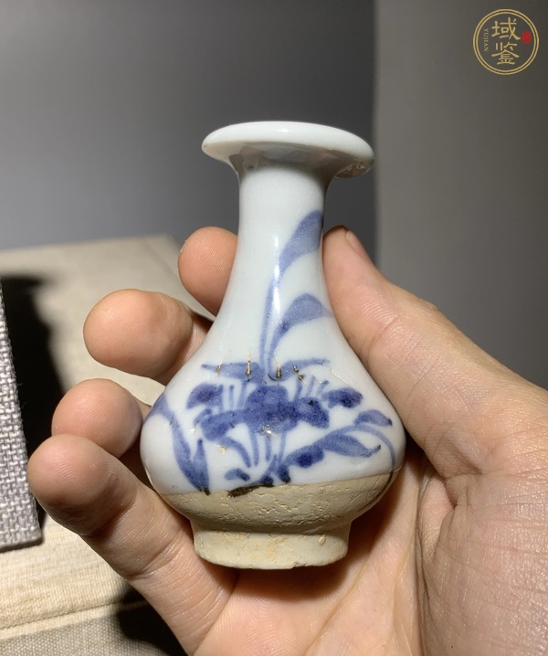 古玩陶瓷青花花卉紋玉壺春瓶真品鑒賞圖