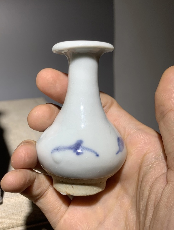 古玩陶瓷青花花卉紋玉壺春瓶拍賣(mài)，當(dāng)前價(jià)格750元