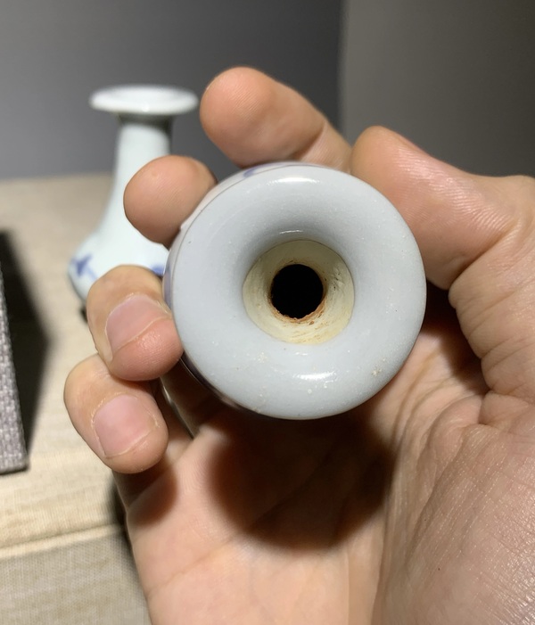 古玩陶瓷青花花卉紋玉壺春瓶拍賣(mài)，當(dāng)前價(jià)格750元