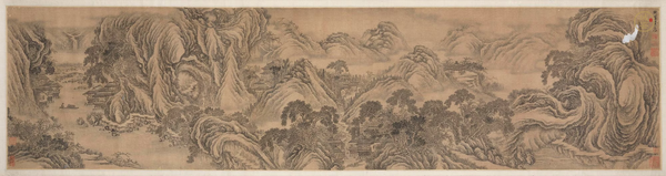 古玩字畫民國仿劉度山水真品鑒賞圖