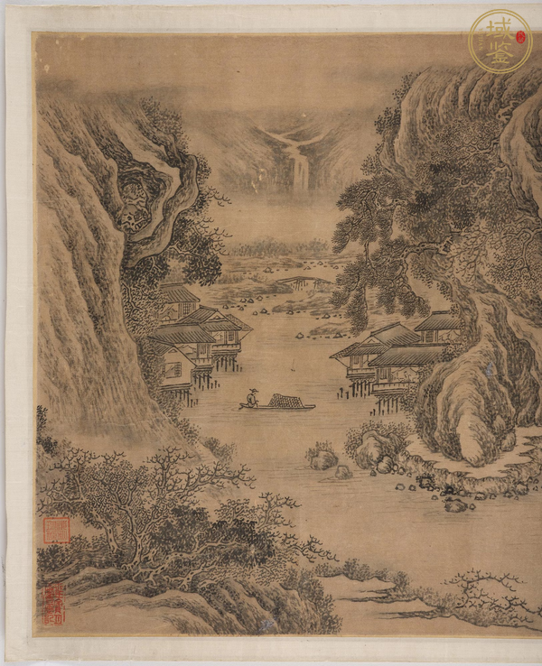 古玩字畫民國仿劉度山水真品鑒賞圖
