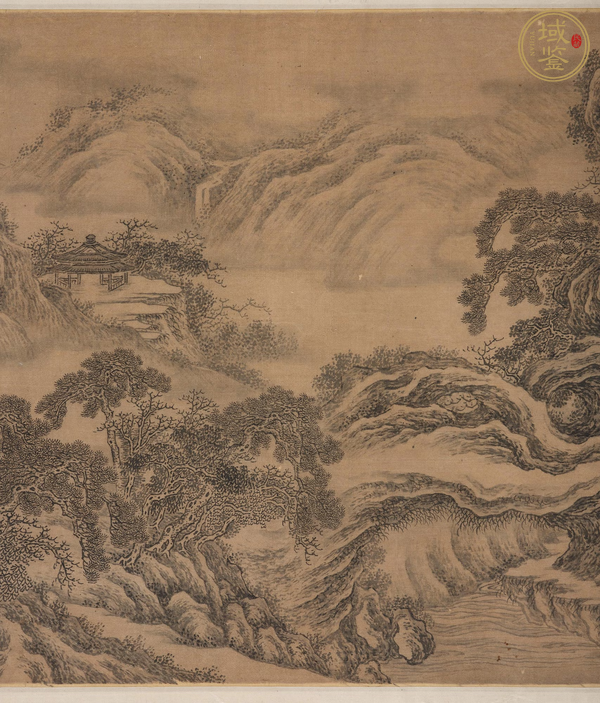 古玩字畫民國仿劉度山水真品鑒賞圖