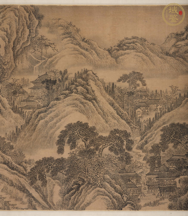 古玩字畫民國仿劉度山水真品鑒賞圖