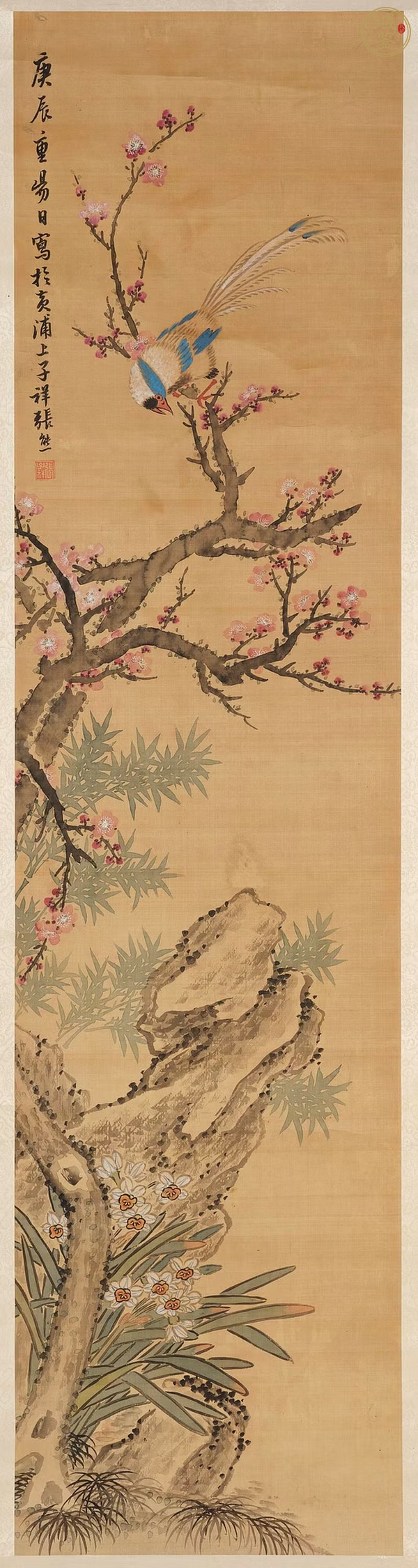 古玩字畫張熊款梅竹蘭真品鑒賞圖