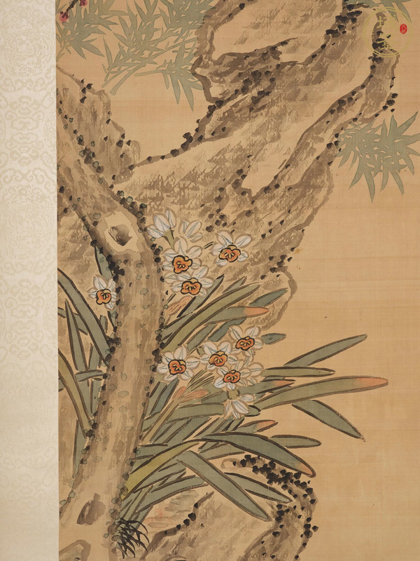 古玩字畫張熊款梅竹蘭真品鑒賞圖