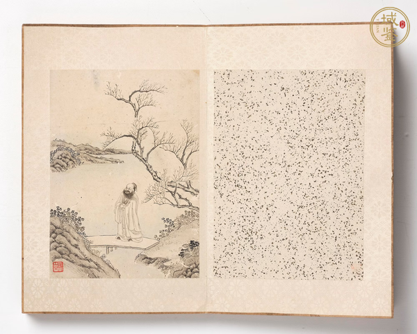 古玩字畫丁云鵬款人物冊頁真品鑒賞圖