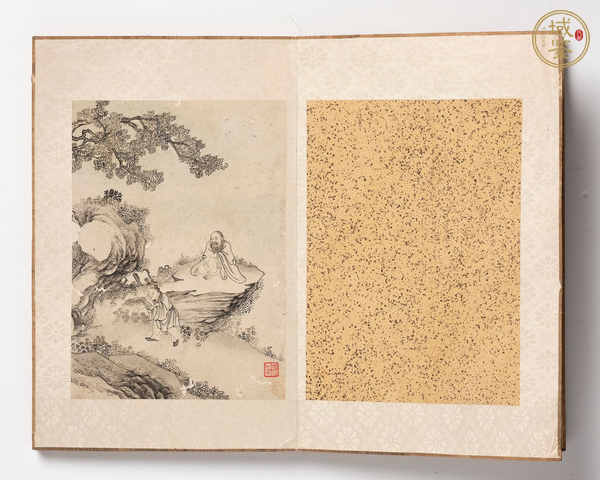 古玩字畫丁云鵬款人物冊頁真品鑒賞圖