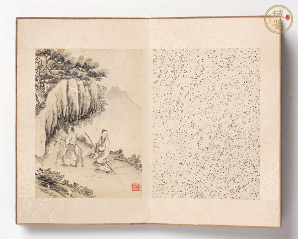 古玩字畫丁云鵬款人物冊頁真品鑒賞圖