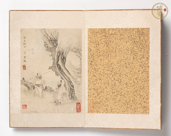 古玩字畫丁云鵬款人物冊頁真品鑒賞圖