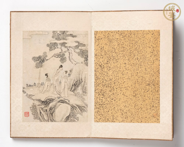 古玩字畫丁云鵬款人物冊頁真品鑒賞圖