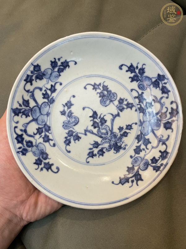 古玩福壽三多紋青花盤真品鑒賞圖