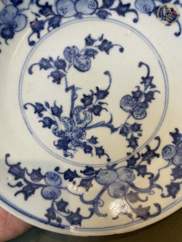 古玩陶瓷福壽三多紋青花盤真品鑒賞圖