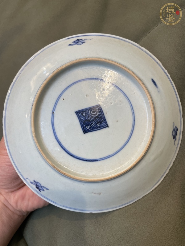古玩陶瓷福壽三多紋青花盤真品鑒賞圖