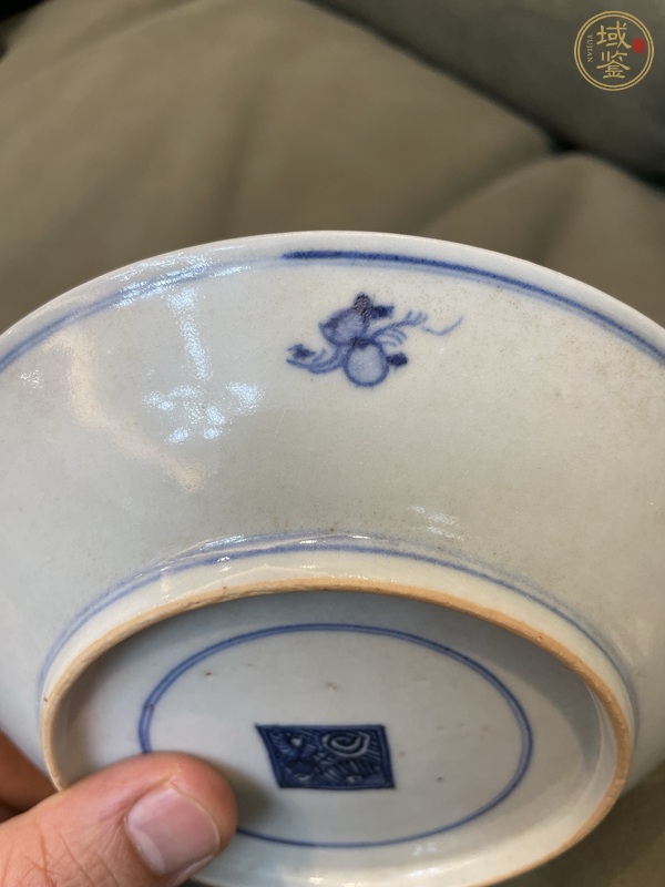 古玩陶瓷福壽三多紋青花盤真品鑒賞圖
