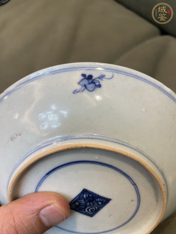 古玩陶瓷福壽三多紋青花盤真品鑒賞圖