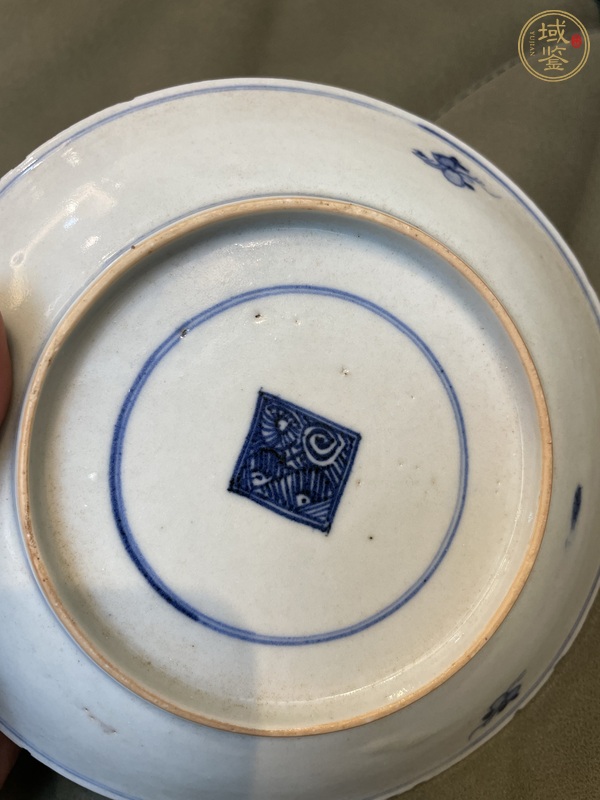 古玩陶瓷福壽三多紋青花盤真品鑒賞圖