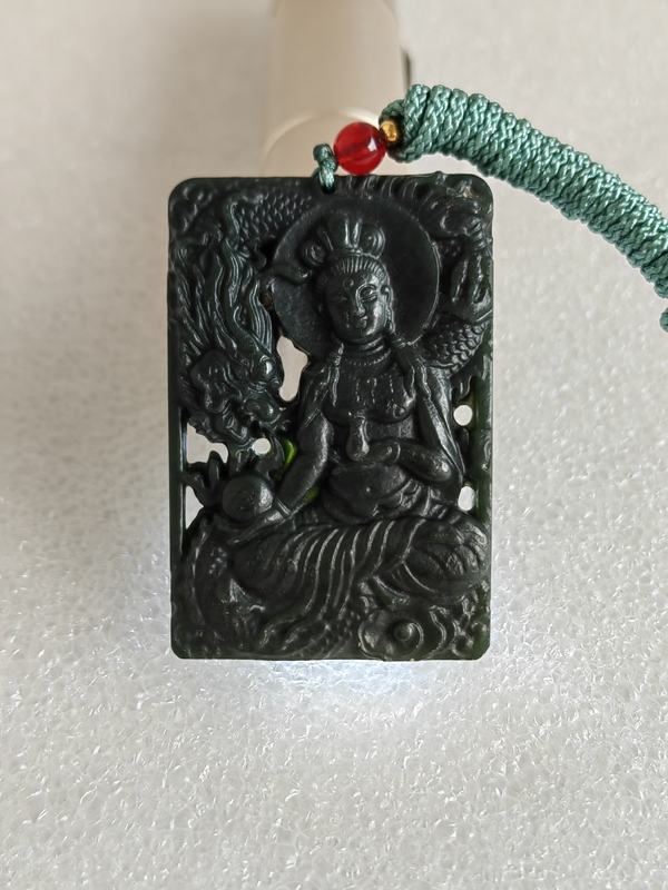 古玩玉器和田玉雕“觀音牌”拍賣，當(dāng)前價(jià)格398元