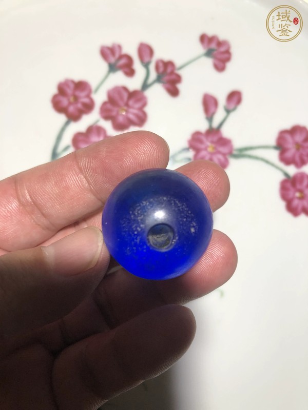 古玩玉器藍(lán)琉璃帽頂真品鑒賞圖