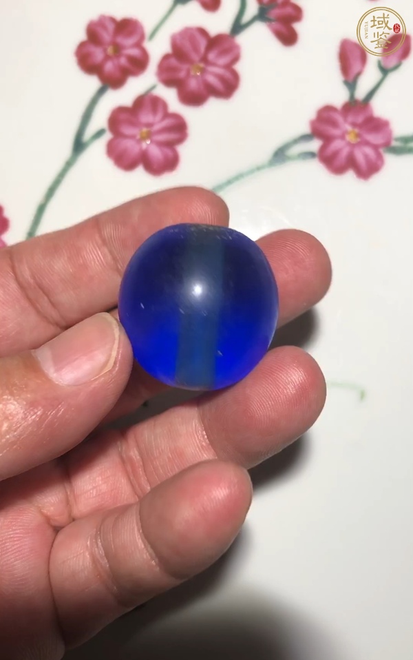古玩玉器藍(lán)琉璃帽頂真品鑒賞圖