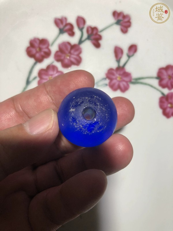 古玩玉器藍(lán)琉璃帽頂真品鑒賞圖