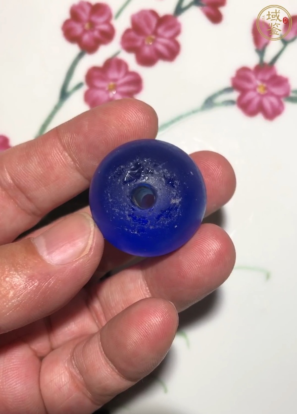 古玩玉器藍(lán)琉璃帽頂真品鑒賞圖
