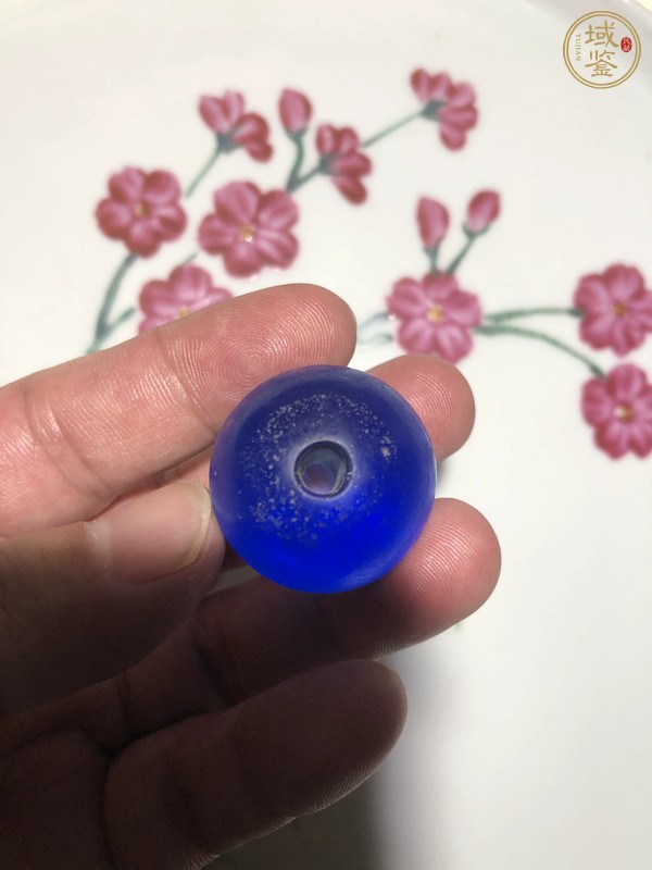 古玩玉器藍(lán)琉璃帽頂真品鑒賞圖