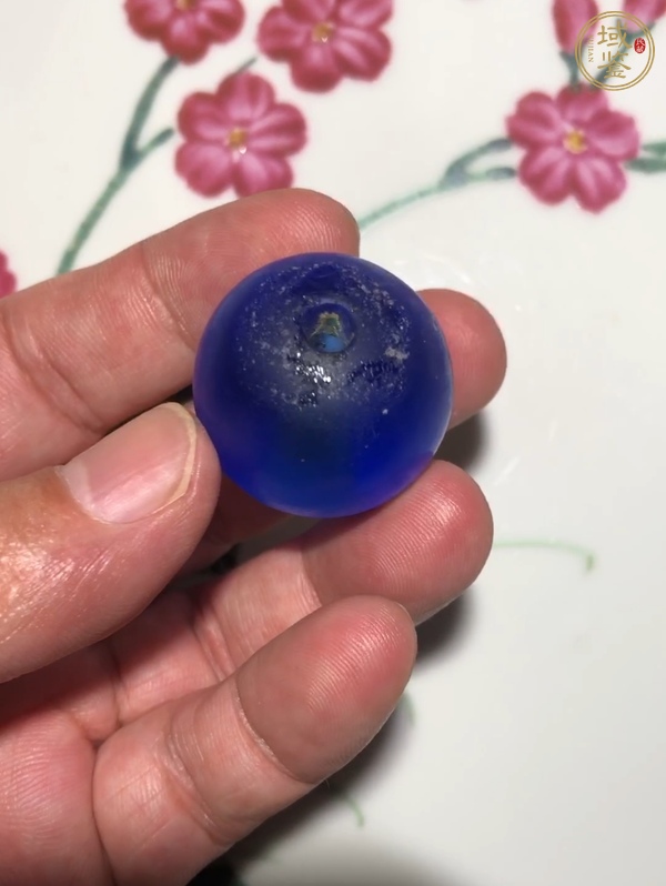 古玩玉器藍(lán)琉璃帽頂真品鑒賞圖