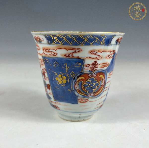 古玩陶瓷青花礬紅描金杯真品鑒賞圖