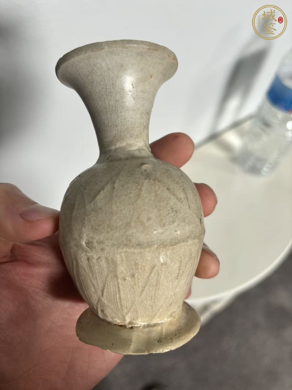 古玩陶瓷青白釉撇口瓶真品鑒賞圖