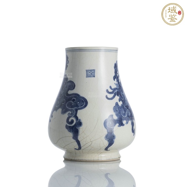古玩陶瓷晚清煨瓷青花尊真品鑒賞圖