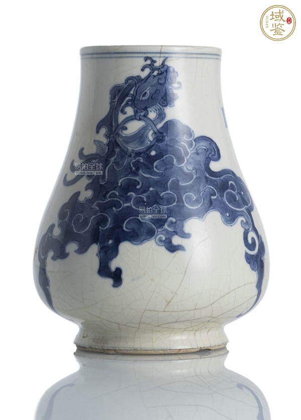 古玩陶瓷晚清煨瓷青花尊真品鑒賞圖