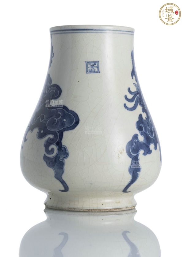 古玩陶瓷晚清煨瓷青花尊真品鑒賞圖
