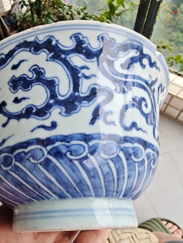 古玩陶瓷青花夔龍紋碗真品鑒賞圖