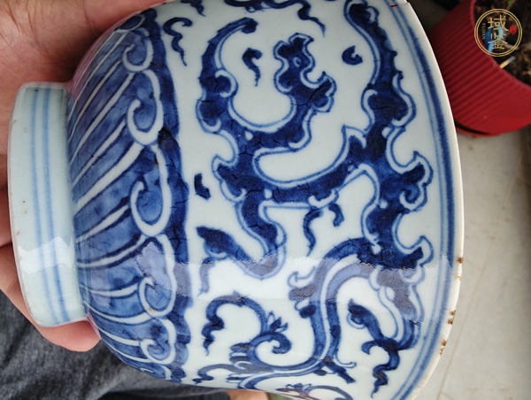 古玩陶瓷青花夔龍紋碗真品鑒賞圖