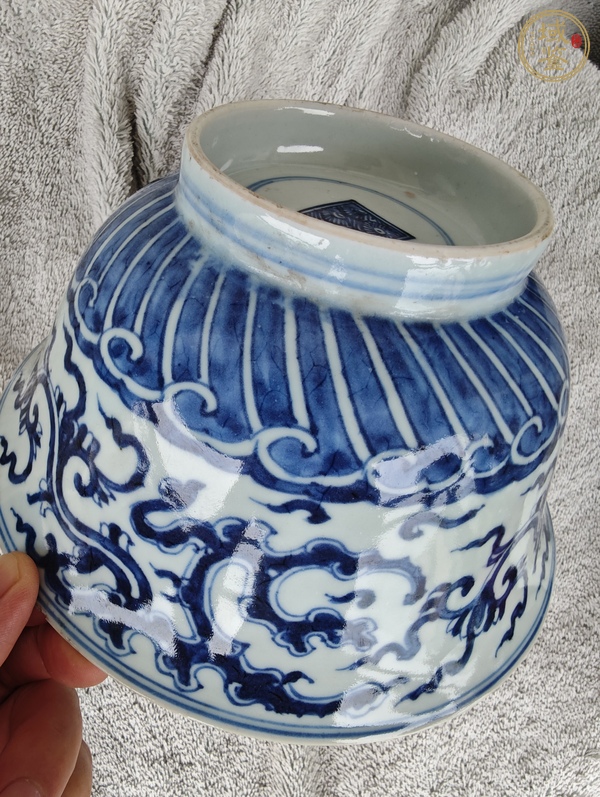 古玩陶瓷青花夔龍紋碗真品鑒賞圖