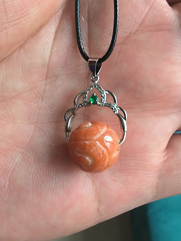 古玩玉器天然翡翠紅翡**珠吊墜拍賣，當(dāng)前價格188元