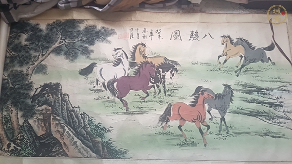 古玩字畫八駿圖真品鑒賞圖