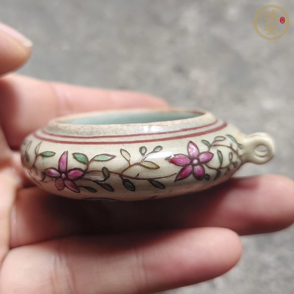 古玩陶瓷粉彩鳥(niǎo)食罐真品鑒賞圖