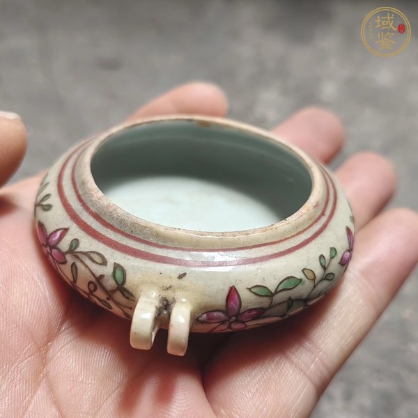 古玩陶瓷粉彩鳥(niǎo)食罐真品鑒賞圖