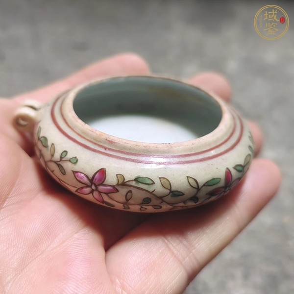 古玩陶瓷粉彩鳥(niǎo)食罐真品鑒賞圖