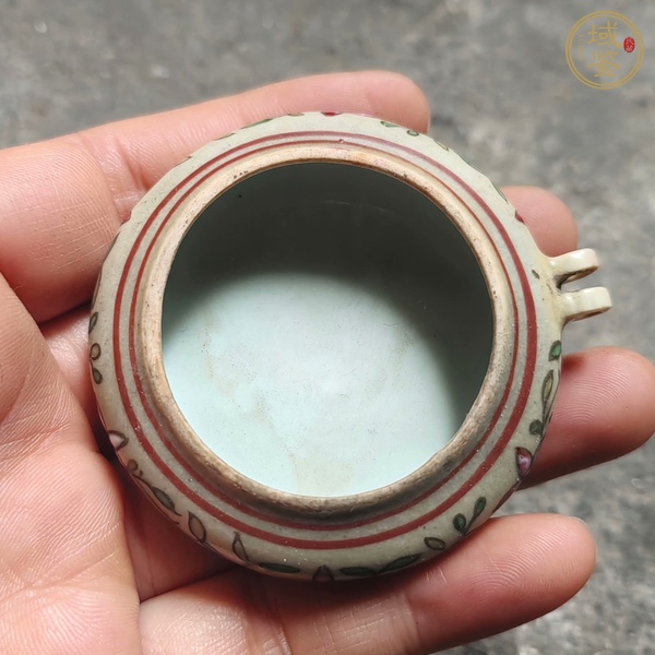 古玩陶瓷粉彩鳥(niǎo)食罐真品鑒賞圖