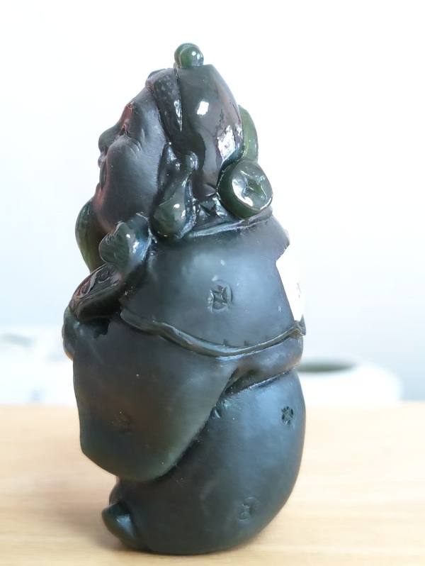古玩玉器和田玉雕“財(cái)神”擺件拍賣，當(dāng)前價(jià)格1600元