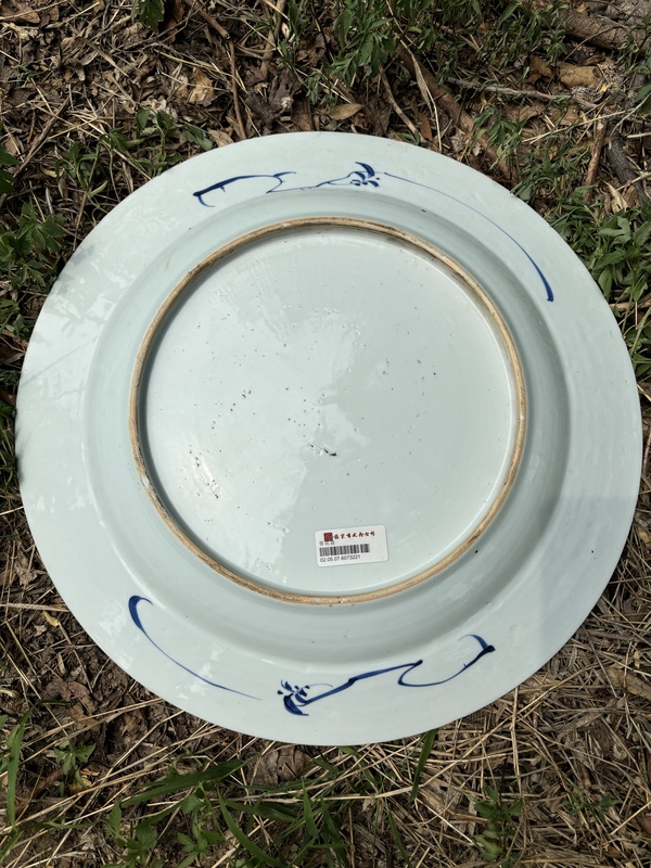 古玩陶瓷清康熙青花庭院嬰戲圖大盤拍賣，當(dāng)前價格8500元